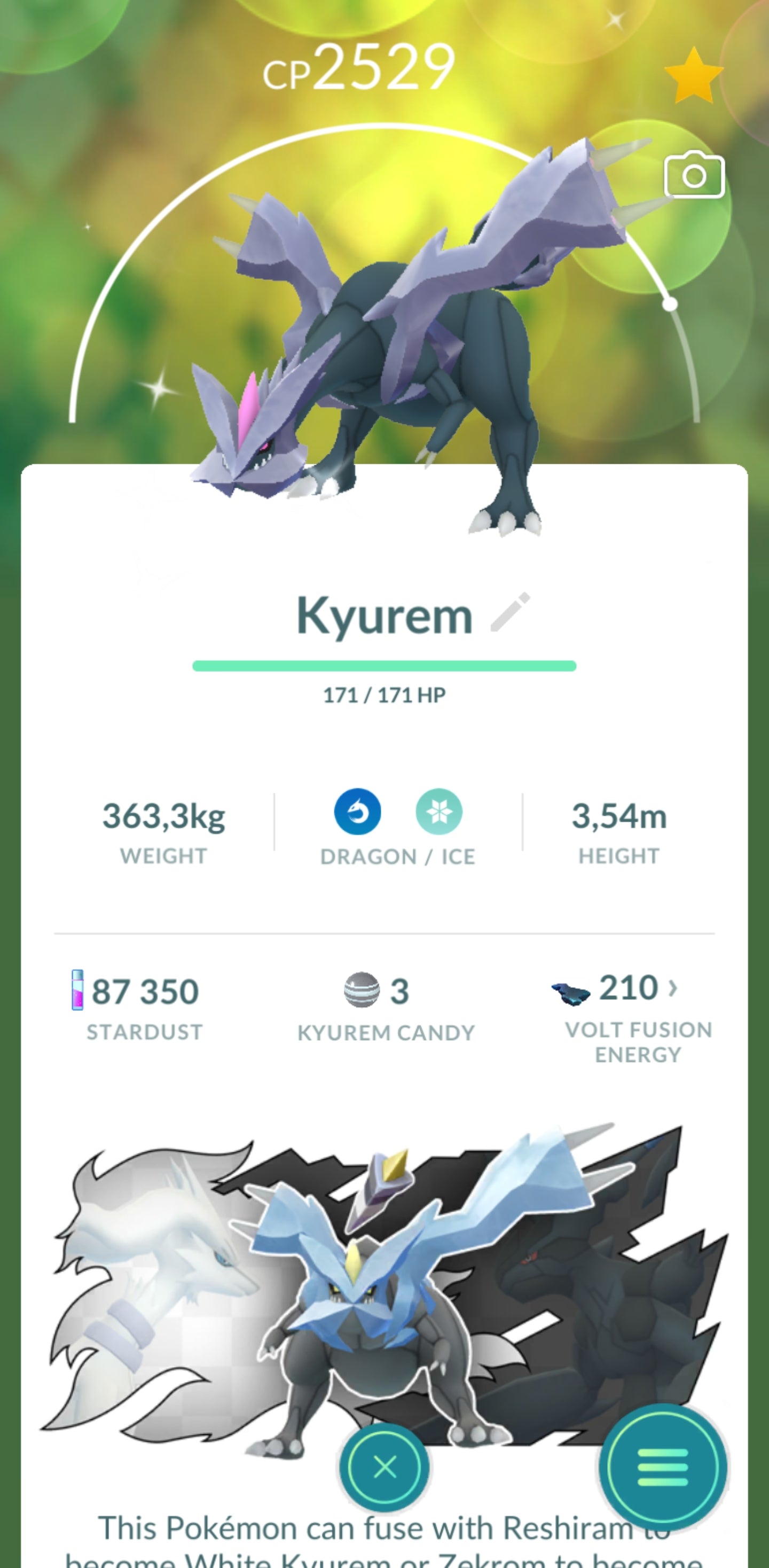 Shiny Kyyrem Account